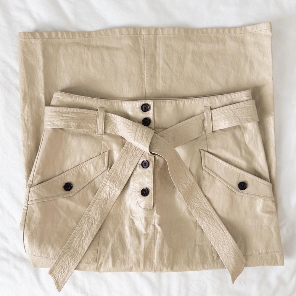 2000s Rails Tan maxi skirt with button detail and belt